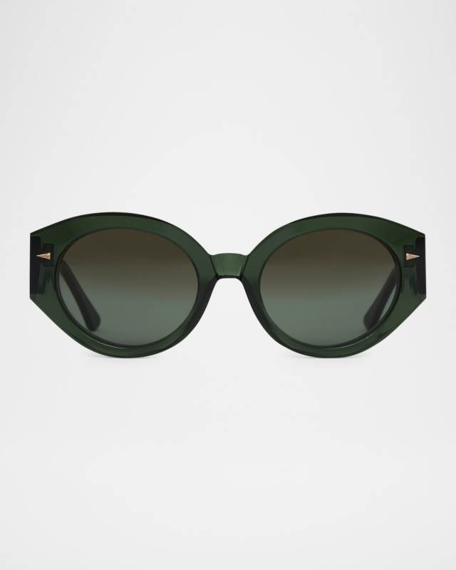 Art Deco Acetate & Nylon Round Sunglasses